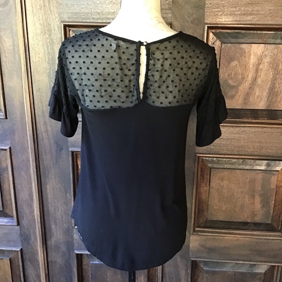 3/$10 - Ruffled Sleeved, Sheer Top Blouse - Picture 3 of 8
